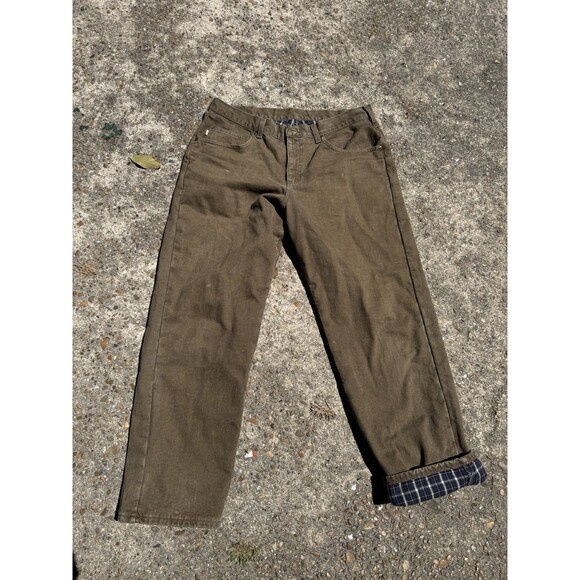LL Bean Jeans Flannel Lined Men's Size 38x32 100% Cotton Natural Fit High Rise - Picture 1 of 7